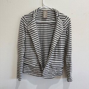Dolan Left Coast Collection Womens Grey Navy Striped Knit Open Front Blazer S‎